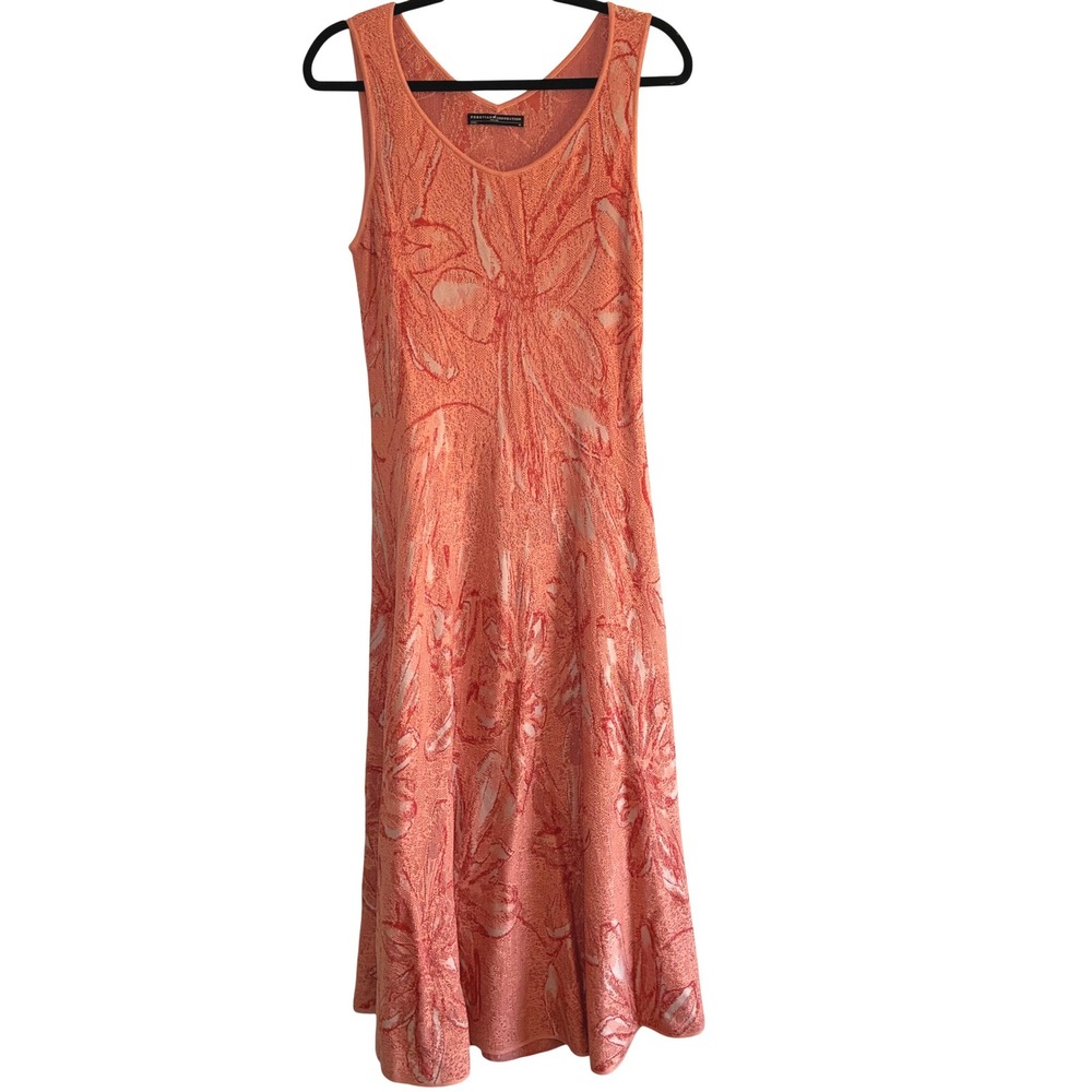 Peruvian Connection Jacquard Knit Midi Dress Pima Cotton Boho Coastal Medium